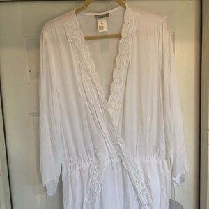 La Blanca Costa Brava Crochet Trim Romper NWT